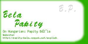 bela papity business card